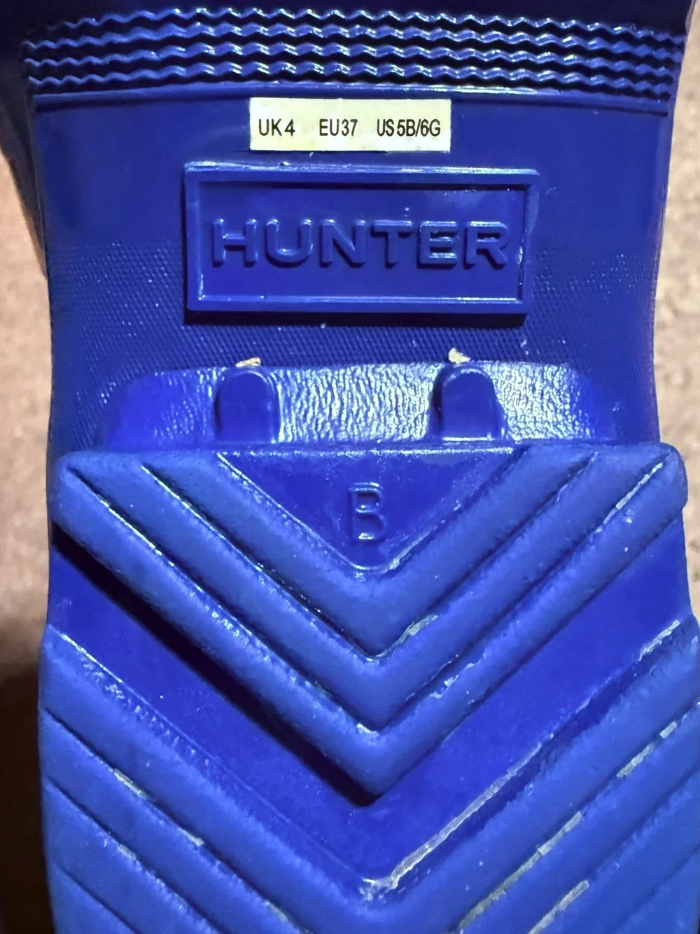 Hunter Kids Blue Glitter Rain Boots — Size-6 Glossy Finish by in Electric Storm